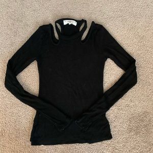 Urban Outfitters Cut Out Neck Ribbed Top